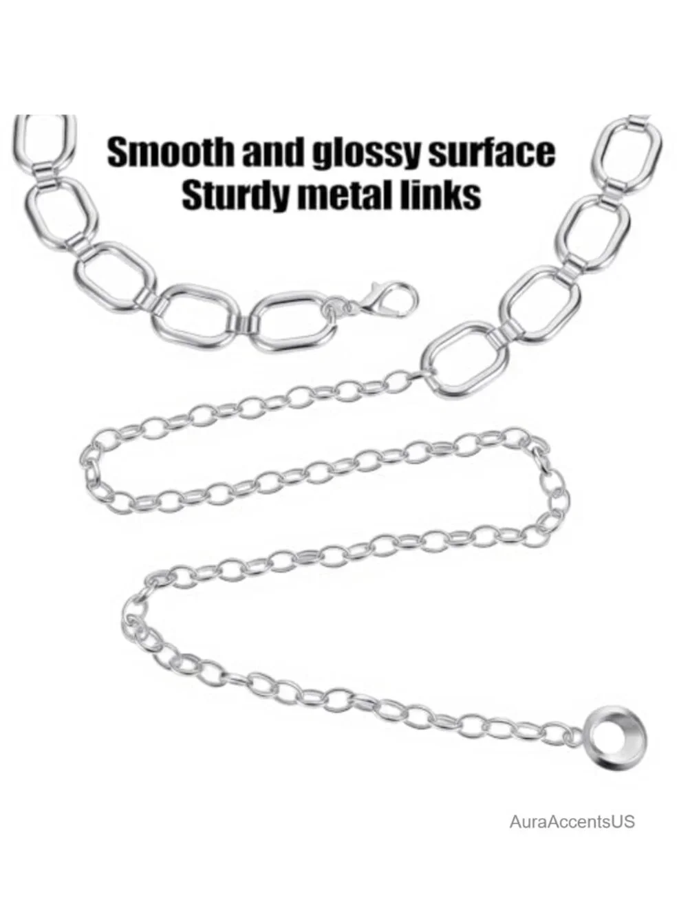 Women's Adjustable Waist Chain Belt Metal Belly Chain Western Style Accessory